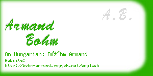 armand bohm business card